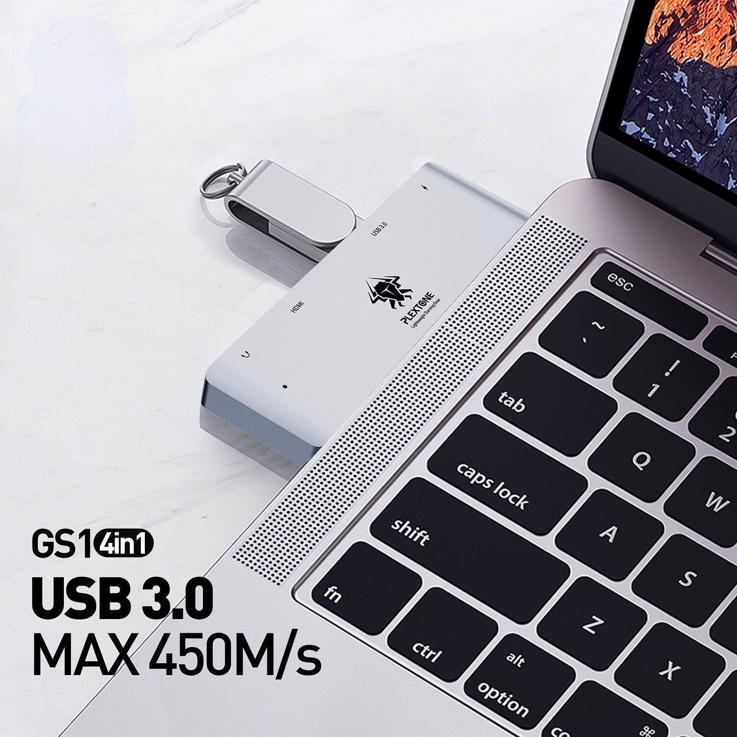 USB C Hub Adapter with 1*HDMI / 1*USB3.0 / 1*PD Charging / 1*3.5mm Audio 4 in 1