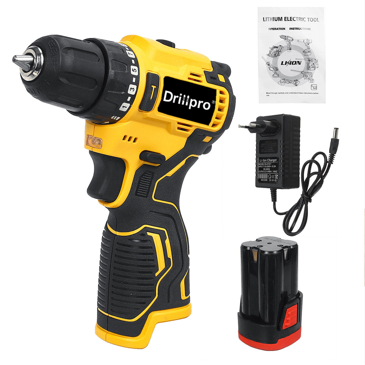 18V Brushless Electric Drill Driver Cordless Rechargeable Screwdriver W/ 1 or 2 Battery