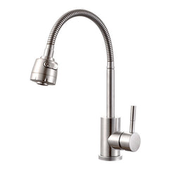 304 Stainless Steel Kitchen Faucet Tap 360 Rotation Sink Single Handle Two-Speed Switch Hot And Cold Shower With Hose