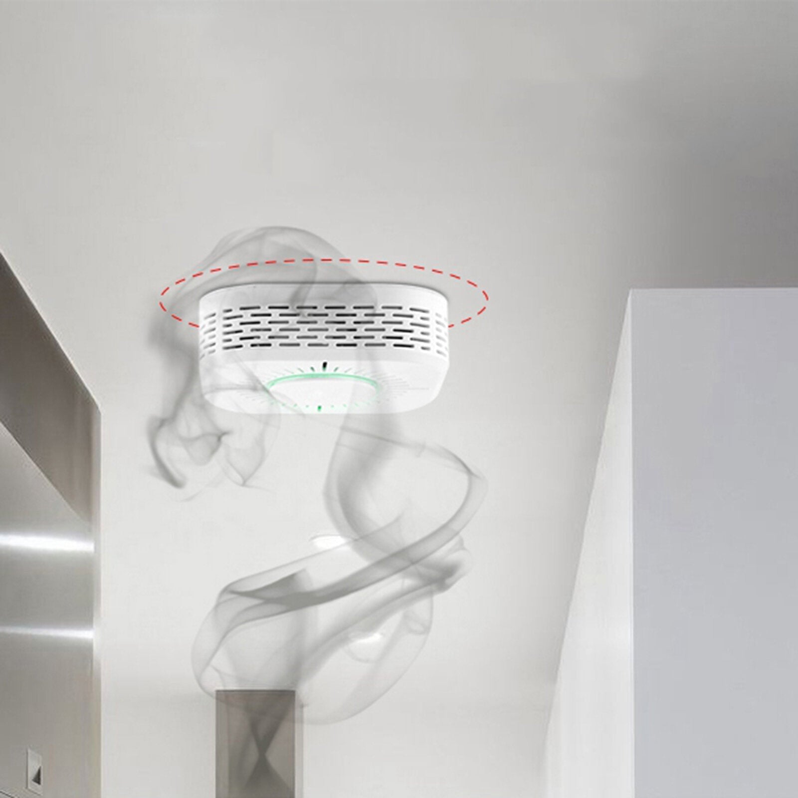 Mini Smoke Alarm 433MHz Alarm Buzzer Security Protection Escape Light Alarm Sensor for Home Office Dorm Room APP Control