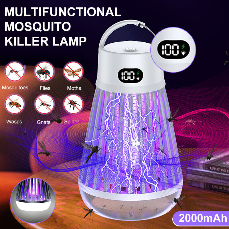 Cordless LED Digital Mosquito Zapper with Rechargeable Battery for Indoor/Outdoor