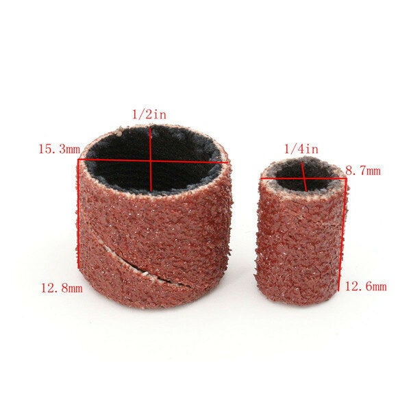 100pcs 1/4 1/2 Inch Sanding Sandpaper Sleeves with 4 Mandrels for Dremel Rotary Tool