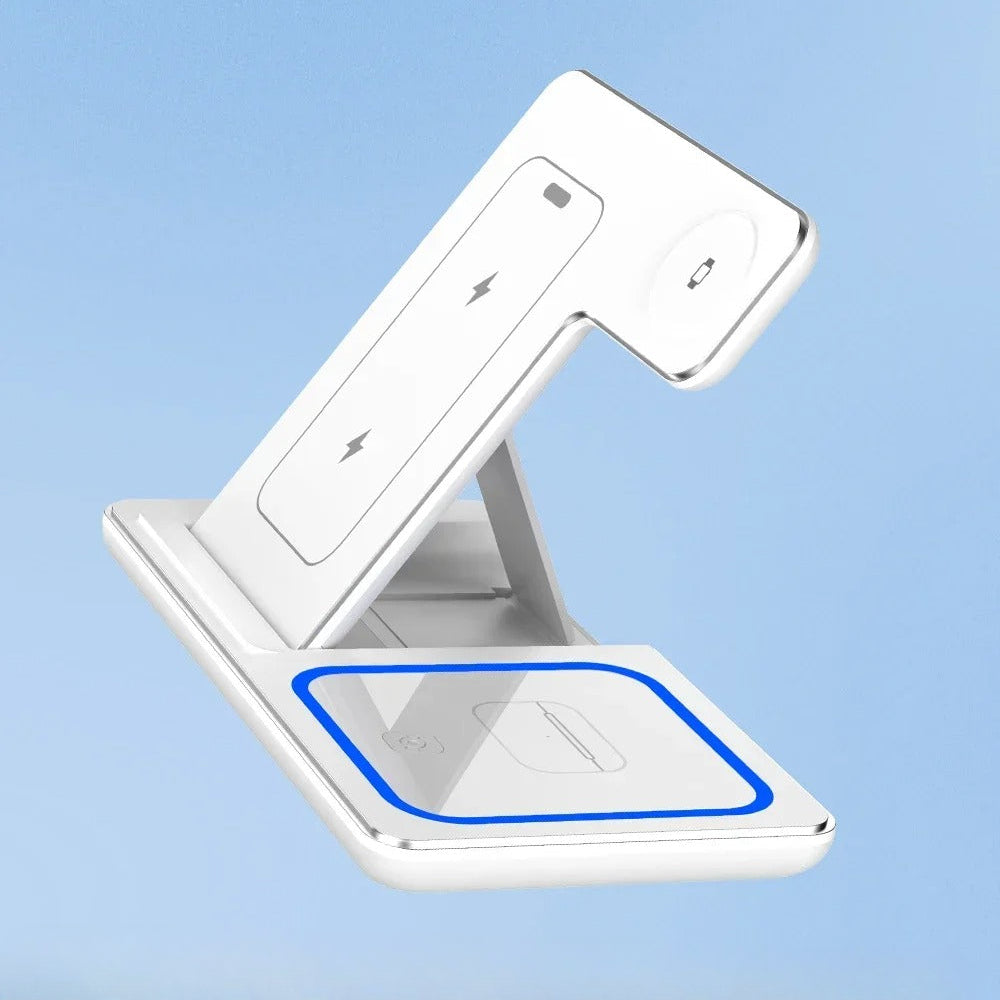 3-in-1 Fold-able Wireless Charger Stand for iPhone, iWatch, AirPods Pro