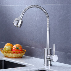 304 Stainless Steel Kitchen Faucet Tap 360 Rotation Sink Single Handle Two-Speed Switch Hot And Cold Shower With Hose