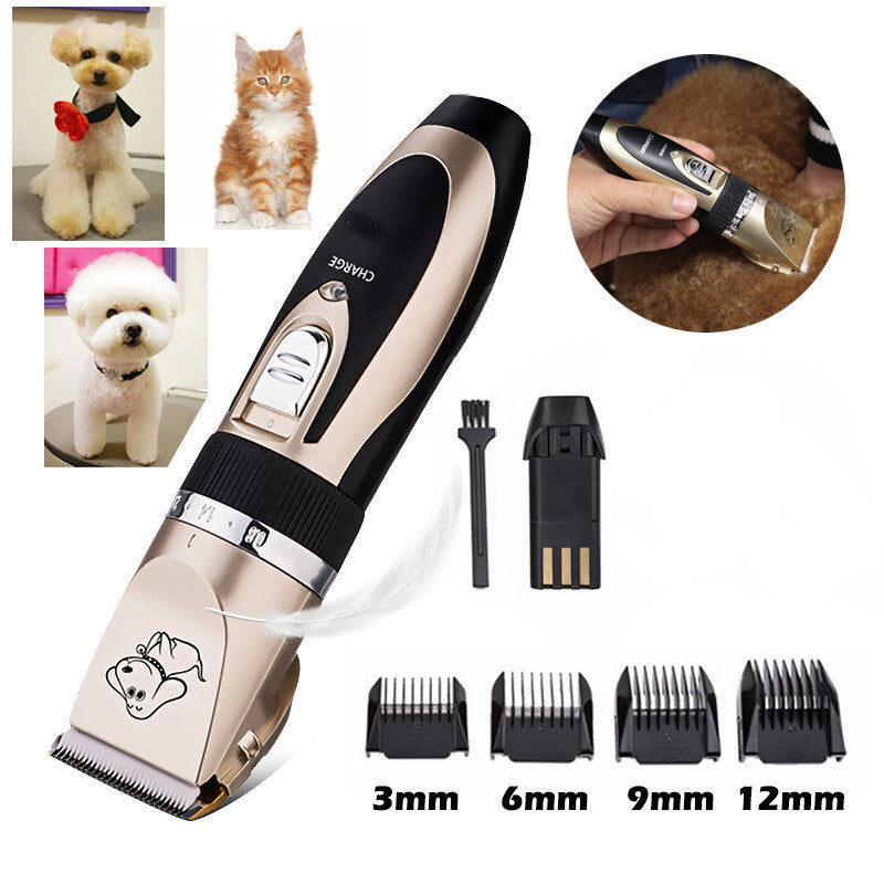 Pet Electric Clippers,Pevrosd Professional Mute Grooming Kit Animal Pet Cat Dog Hair Trimmer Clipper Shaver