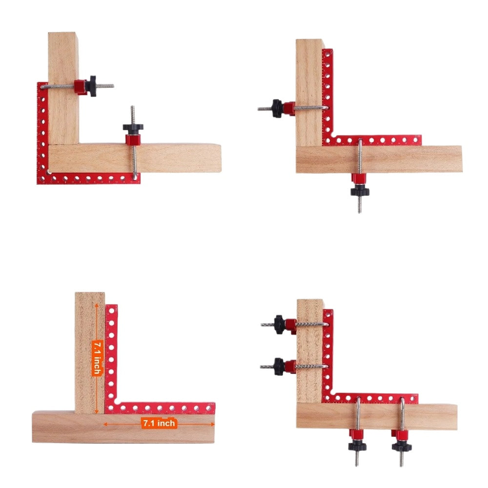 2-Pack 180mm Right Angle Clamps, Aluminum Alloy Positioning Squares for Woodworking