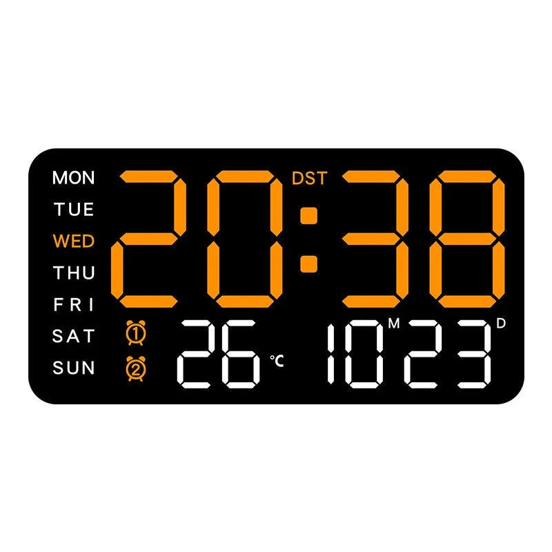 Multifunctional LED Digital Wall Clock - Borderless, Hanging or Standing Display for Living Room