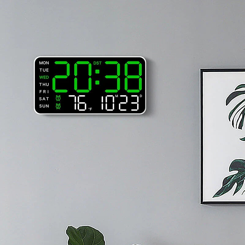 Multifunctional LED Digital Wall Clock - Borderless, Hanging or Standing Display for Living Room