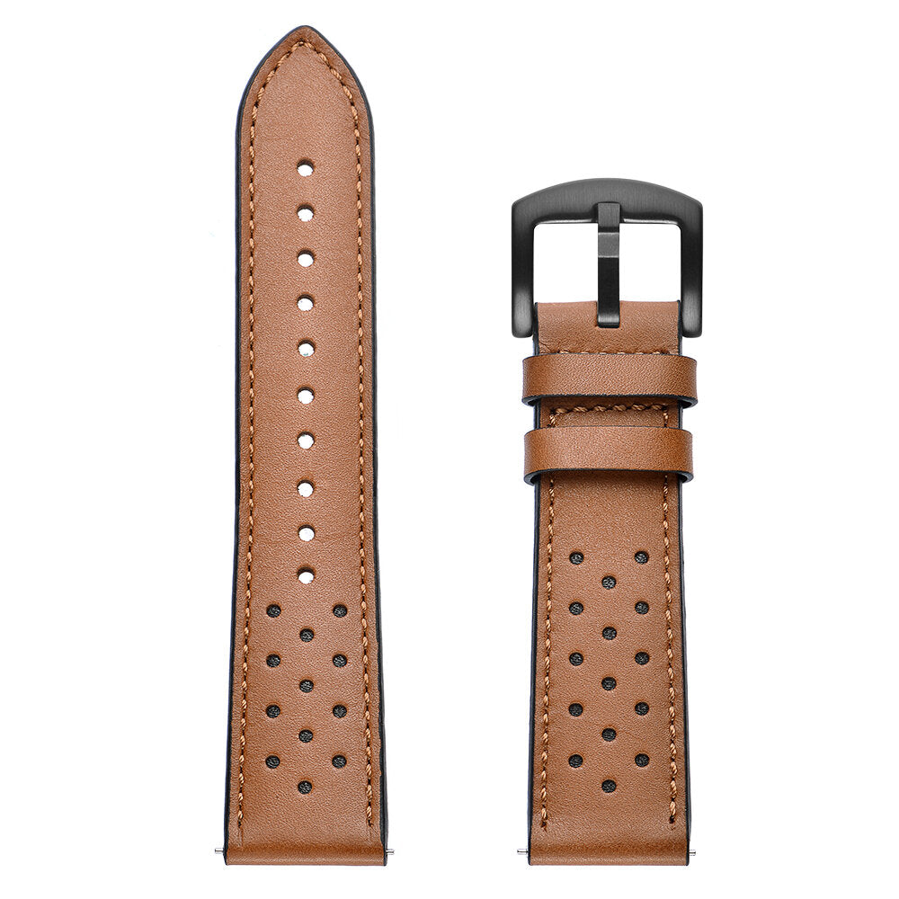 22mm Replacement Genuine Leather Watch Band for Sports Smart Watch