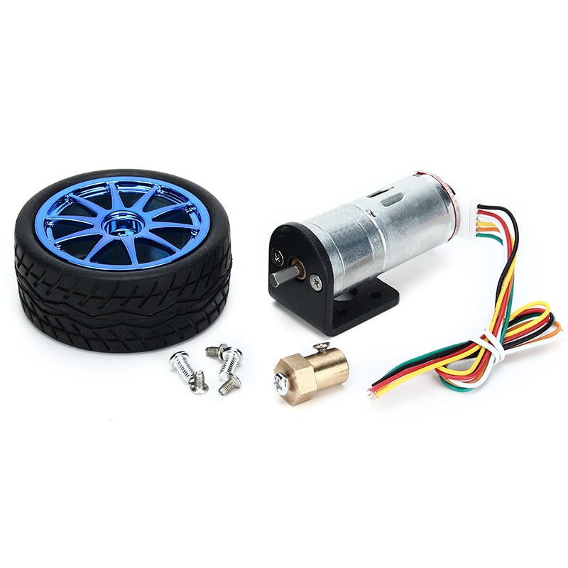 6V 210RPM Encoder Motor DC Gear Motor with Mounting Bracket and Wheel