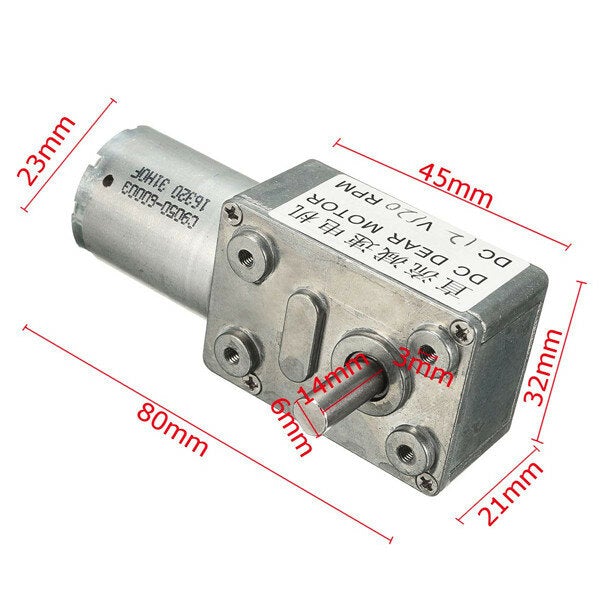 DC 12V 0.6rpm Reversible High torque Turbo Worm Gear Motor DC Reducer Motor