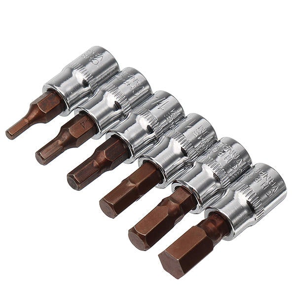 1/4 Inch Drive Sockets Set S2 Alloy Metric Screwdriver Bit Sockets Hex/Slotted/Phillips/Pozi/Torx