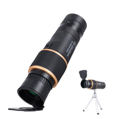 Zoom HD Telescope Metal Professional Monocular Retractable Telescopic with Tripod Phone Holder for Outdoor Camping Travel