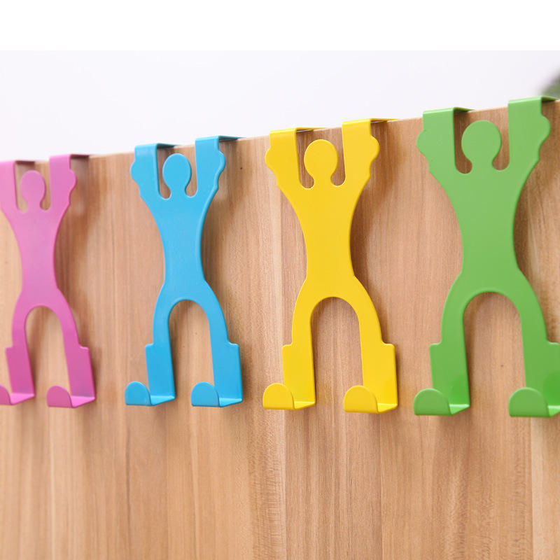 Creative Doll Door Back Hook Hangers Iron Seamless Hook Door Multi-function Peg Racks