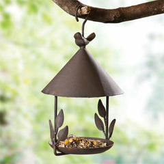 Bird Feeder Bird Iron Rainproof Windproof Hanging Style Feeder for Outdoor Various Pet Birds Feeding Supplies