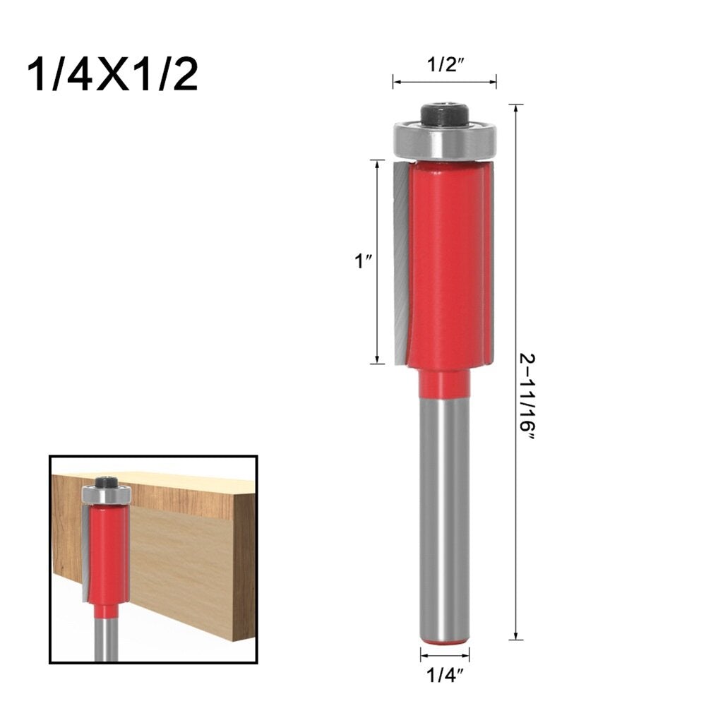 Double-Edged Straight Extended Bearing Trimming Cutter For Wood Engraving Machine