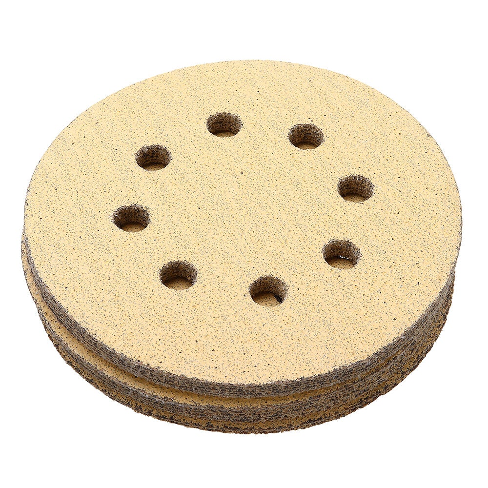 100pcs 5 Inch 60/80/120/150/240 Grit Sanding Discs 125mm 8 Holes Sandpaper Sanding Polishing Pad