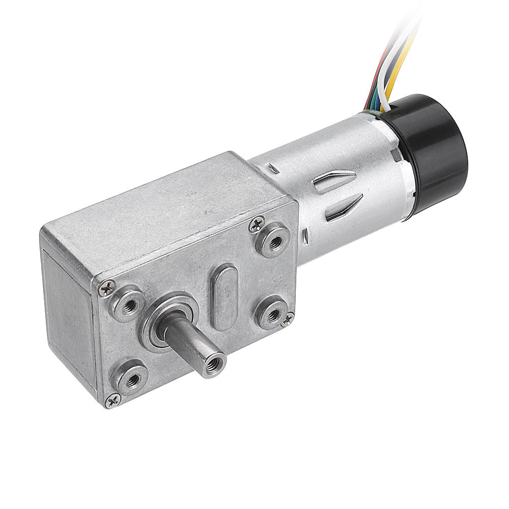 DC 12V 10/30/90/150RPM Motor Reduction Gear Turbine Worm Self-locking Encoder Signal Feedback Motor