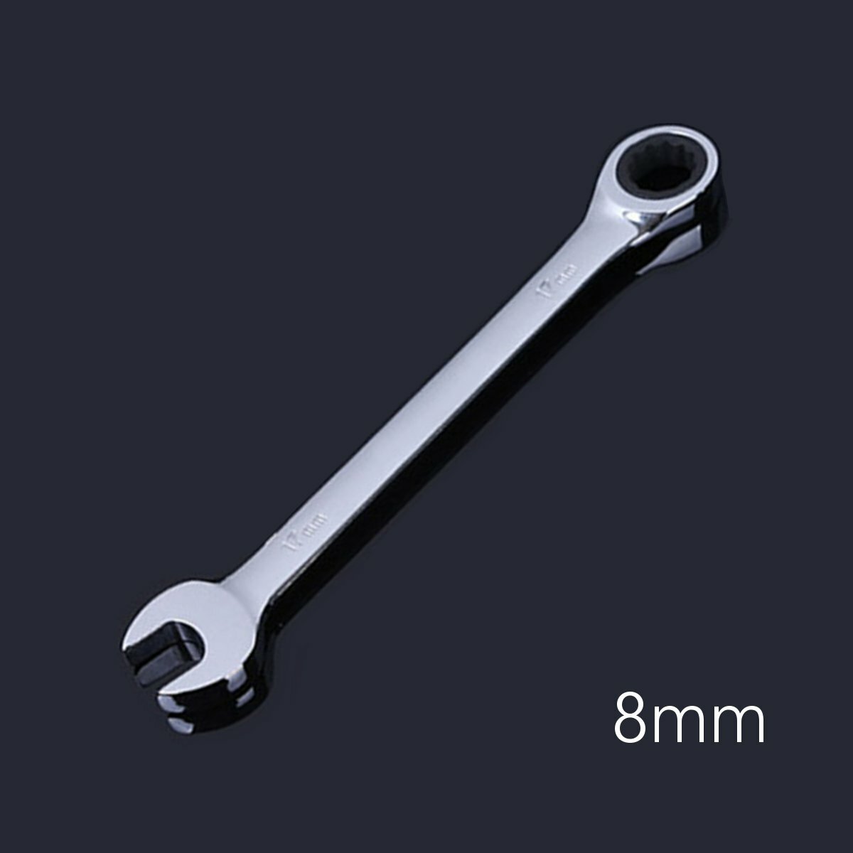 8-32mm Steel Silver Metric Spanner Open End Wrench Ratchet Ring Mechanic Tool