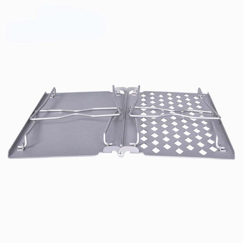 Camping Grill Titanium Folding Frying Plate Small Outdoor Table Picnic Backpacking Steak BBQ Charcoal Net Rack