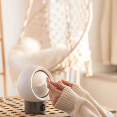 Compact Desktop Electric Heater with Built-in Safety Switch for Home Use