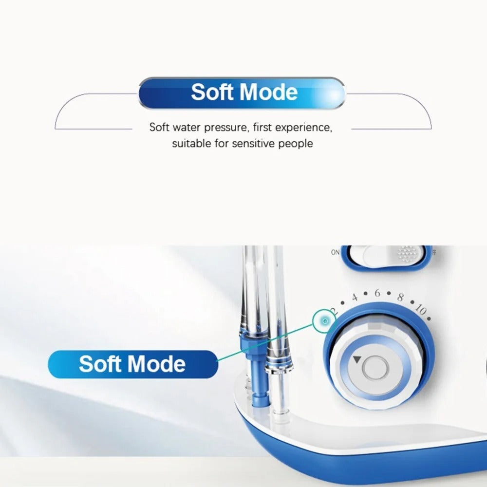 Water Dental Flosser - 800ML Oral Irrigator with 10 Adjustable Water Pressures, 5 Multifunctional Tips, IPX6 Waterproof, High Volume Reservoir for Teeth Cleaning and Gum Care