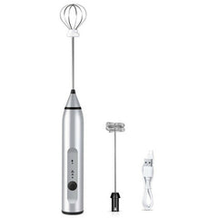 3 Speeds Hand Mixer Egg Beater Coffee Milk Drink Whisk Frother Stirrer USB Rechargeable Handheld Food Blender Tool