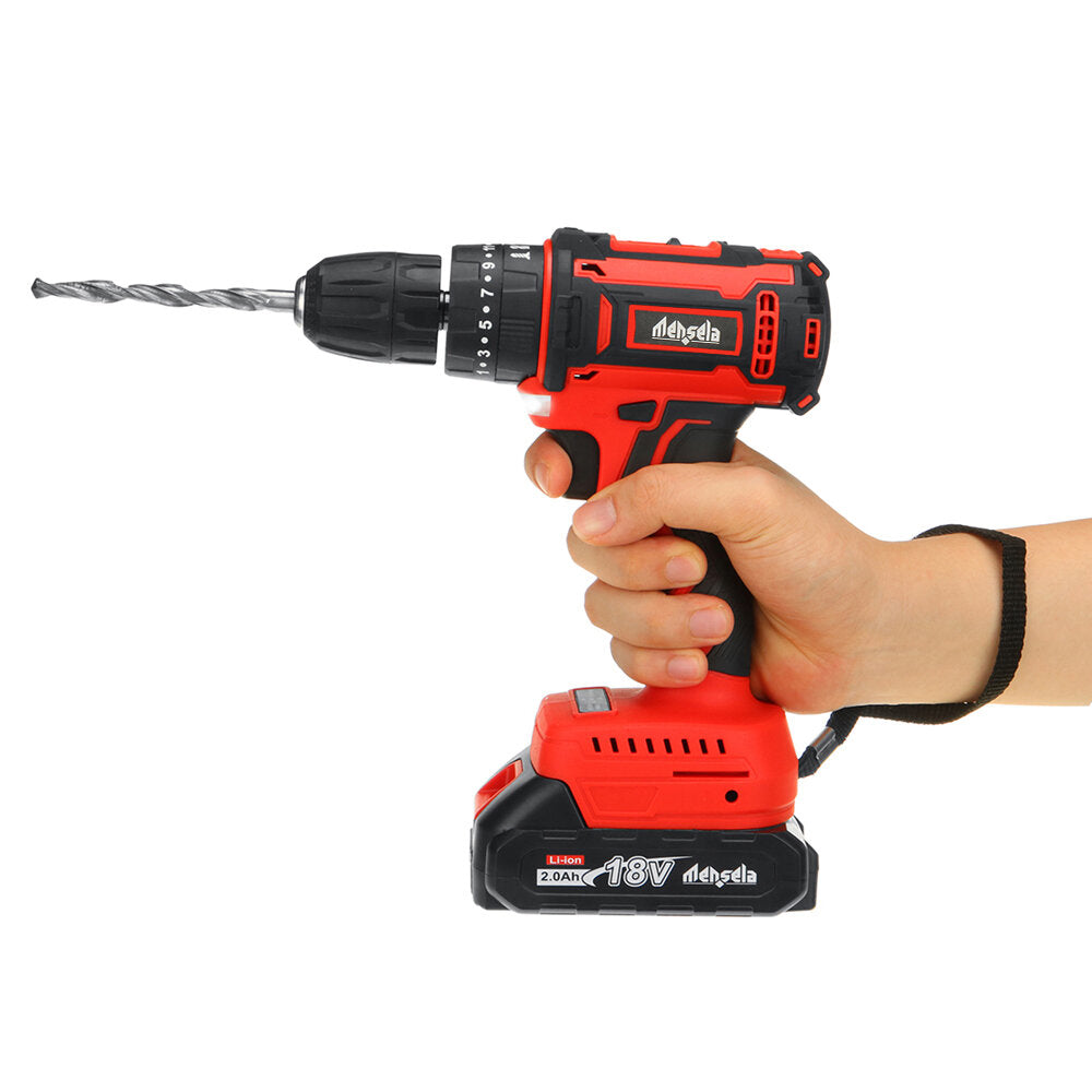 18V Cordless Brushless Impact Drill Driver Electric Hammer Drill Screwdriver 25+3 Gear Torque