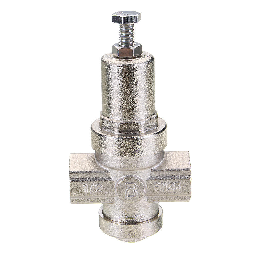 1/2" Brass High Precision Water Pressure Reducing Relief Valve Adjustable Nickel Plating DN15 PN25