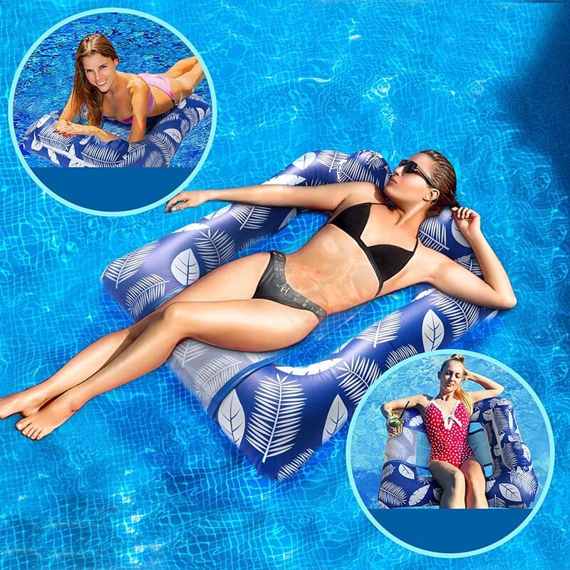 Inflatable Pool Hammock Foldable Float Lounger Floating Row Air Mattresses Bed Swimming Pool Water Sports Recreation Toys