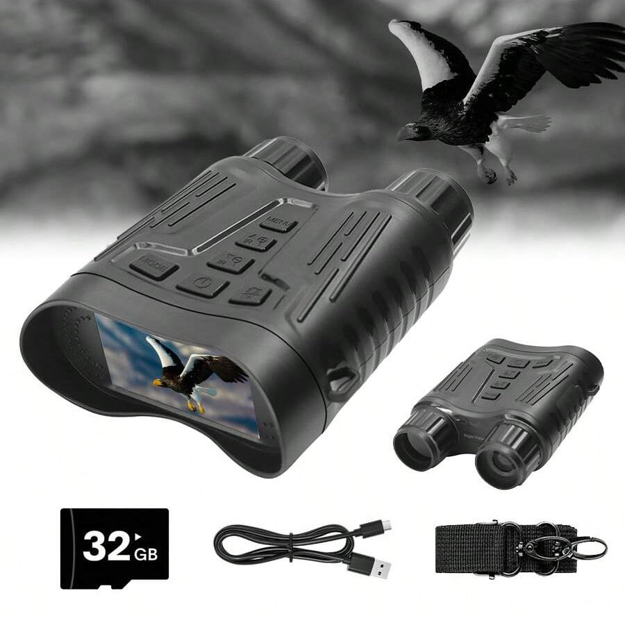 Night Vision Binoculars - Digital Infrared Goggles with 32GB Memory Card & Rechargeable Battery