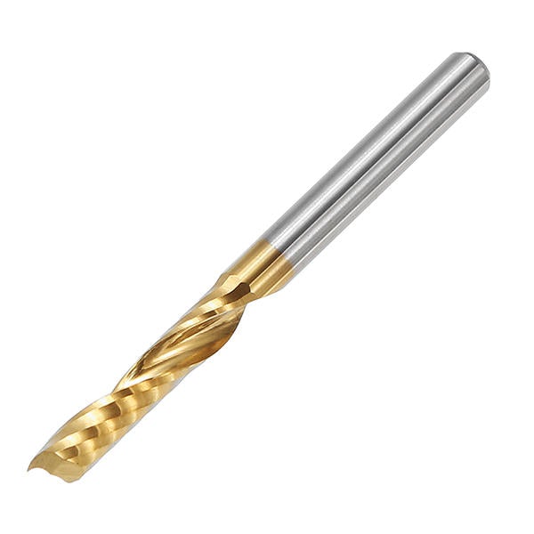 3.175mm Shank 12/15/17/22mm Single Flute End Mill Cutter Titanium Coated Spiral Drill Bit