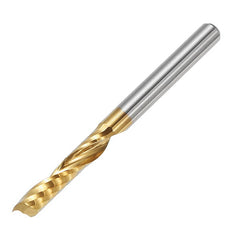 3.175mm Shank 12/15/17/22mm Single Flute End Mill Cutter Titanium Coated Spiral Drill Bit