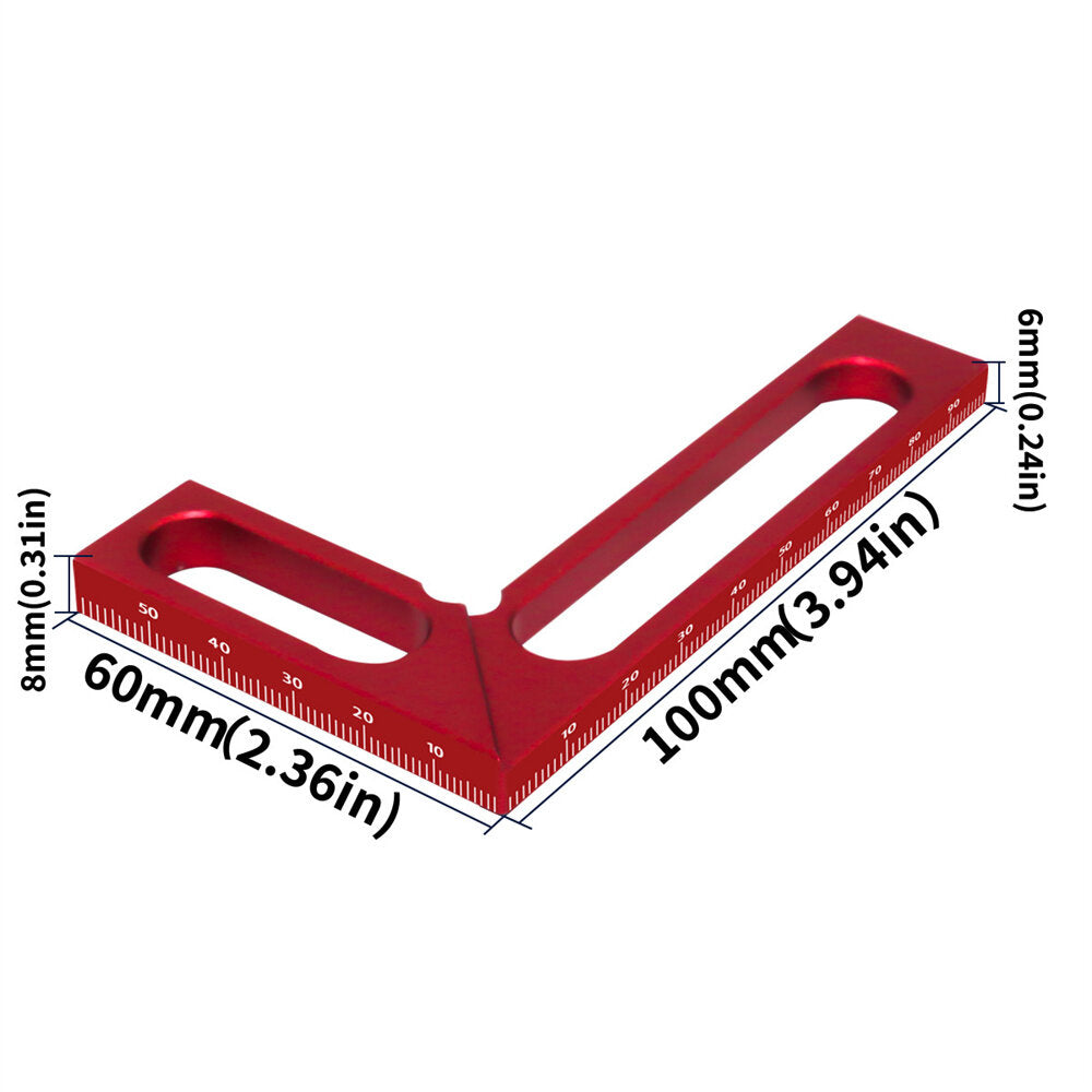 Woodworking Right Angle Ruler Aluminum Carpenter Square Measuring Height Ruler 90° Right Angle Calibrator for Wood Work Projects