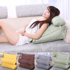 Triangle Wedge Backrest Sofa Back Cushion Bed Couch Seat Rest Pad Waist Support with Headrest for Home Office