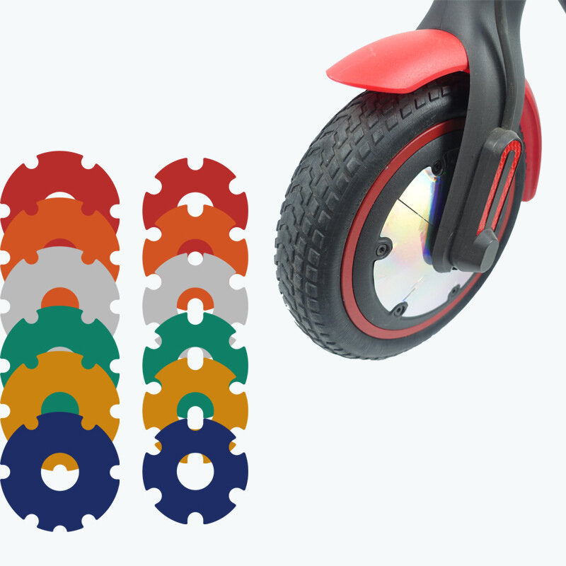 2PCS Electric Scooter Front Wheel Sticker PVC Motor Protective Cover Shell Kick Scooter Accessories for 1/1S/Pro/2 Scootor