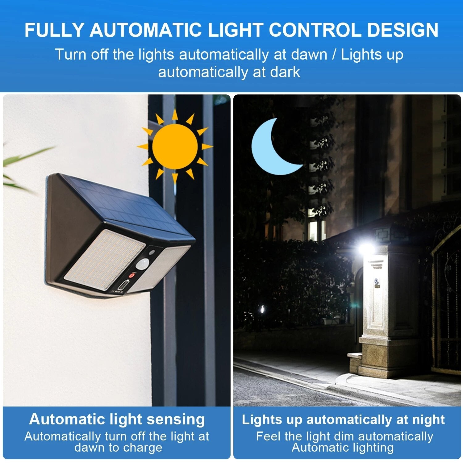 360LED Solar Light Wall Lamps 12000mAh 6 Modes Motion Sensor IP65 Waterproof Outdoor Yard Garden Street Induction Night Light