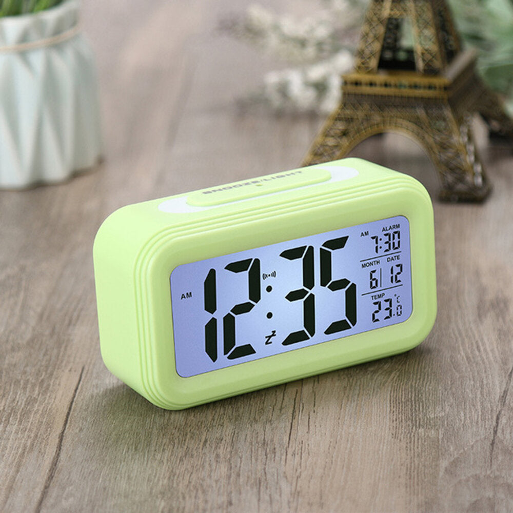 Digital LED Display Alarm Clock Backlight Thermometer with Snooze Function