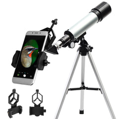 90X 50mm Monocular Telescope Astronomical Refractor Telescope Refractive Eyepieces With Tripod For Beginners