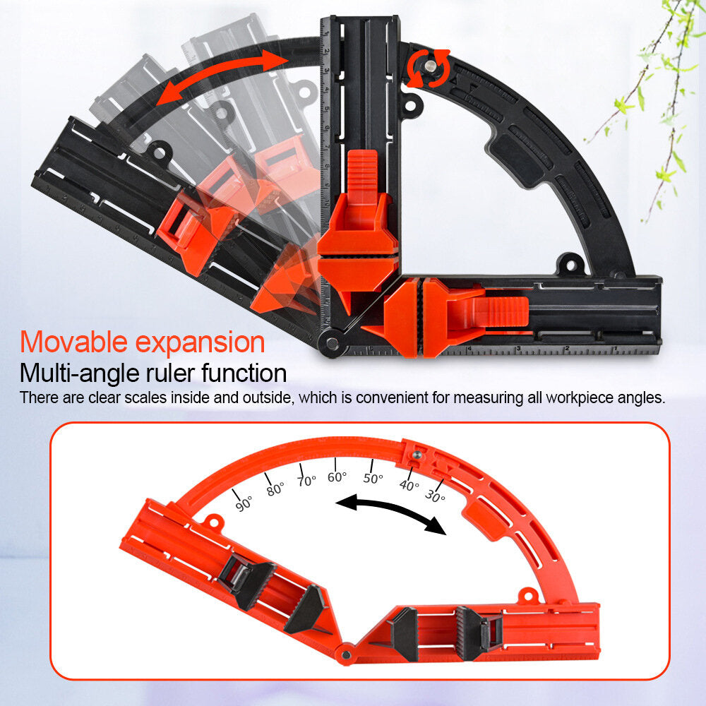 90ˇă Woodworking Corner Clamp - Adjustable Quick-Lock Frame Tool for Precise Angles