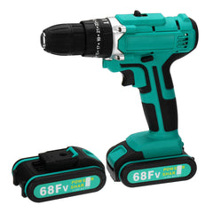 68FV Household Lithium Electric Screwdriver 2 Speed Impact Power Drills Rechargeable Drill Driver