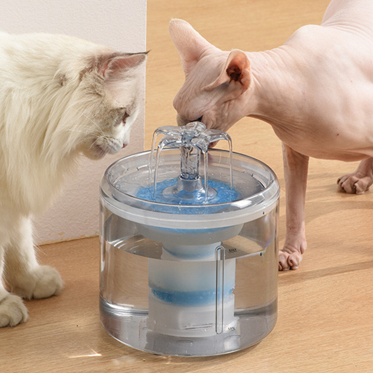 Cat Water Fountain Dog Water Dispenser 88OZ 2.6L Automatic Pet Drinking Fountain Transparent Upgraded with Filter and Adjustable Silent Water Pump