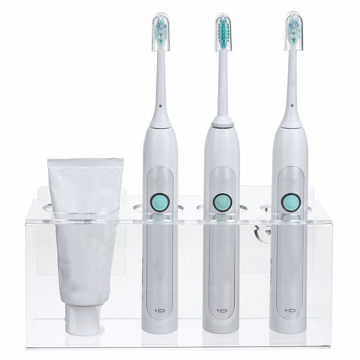1pc Wall Mounted Electric Toothbrush Holder Toothpaste Holder Bathroom Organizer Detachable Bathroom Storage Caddy