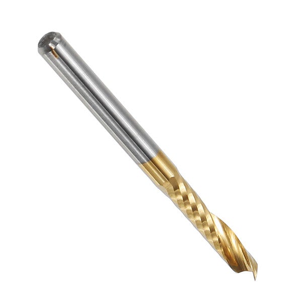 3.175mm Shank 12/15/17/22mm Single Flute End Mill Cutter Titanium Coated Spiral Drill Bit