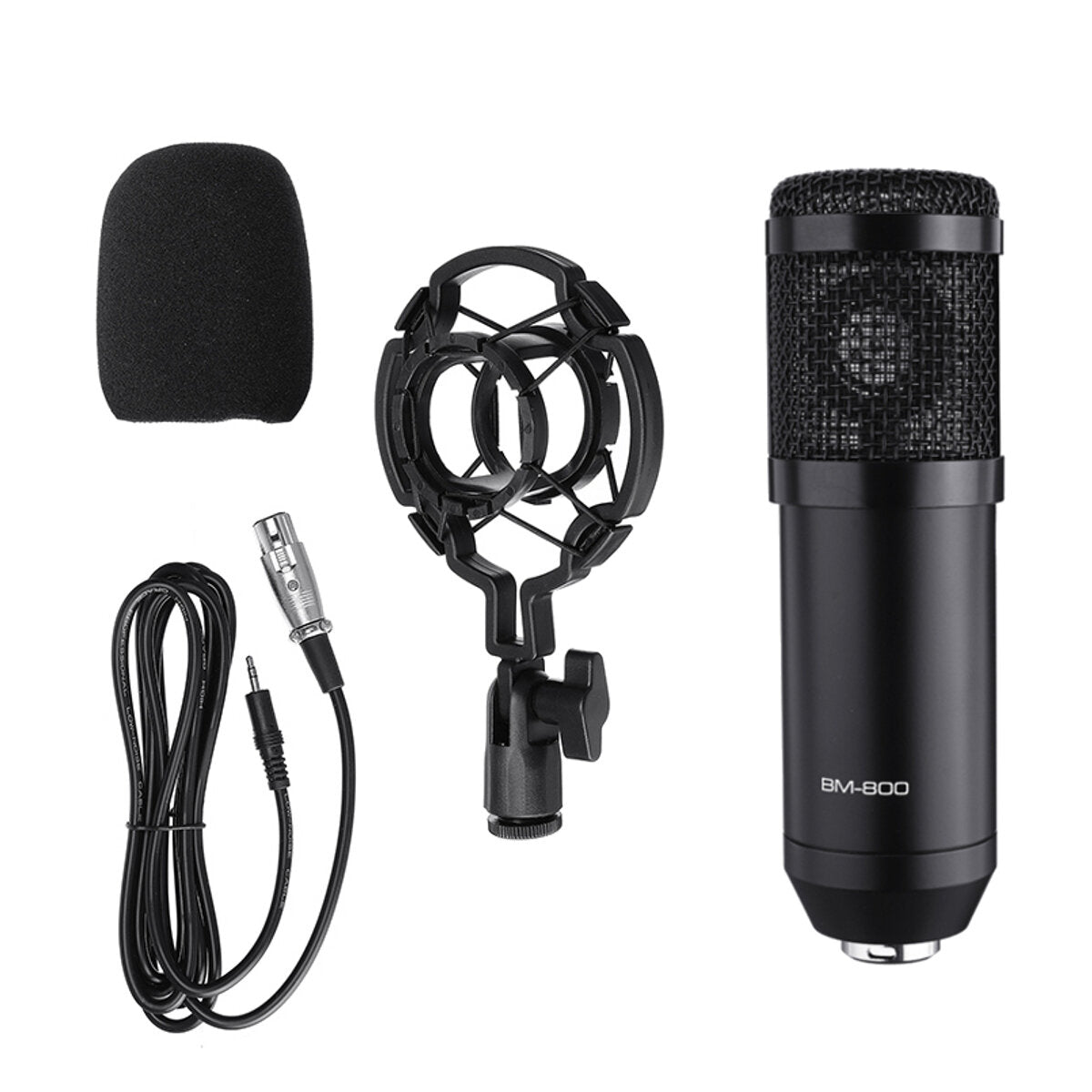 Professional Studio Condenser Microphone 3.5mm Wired Sound Recording For Computer Karaoke KTV
