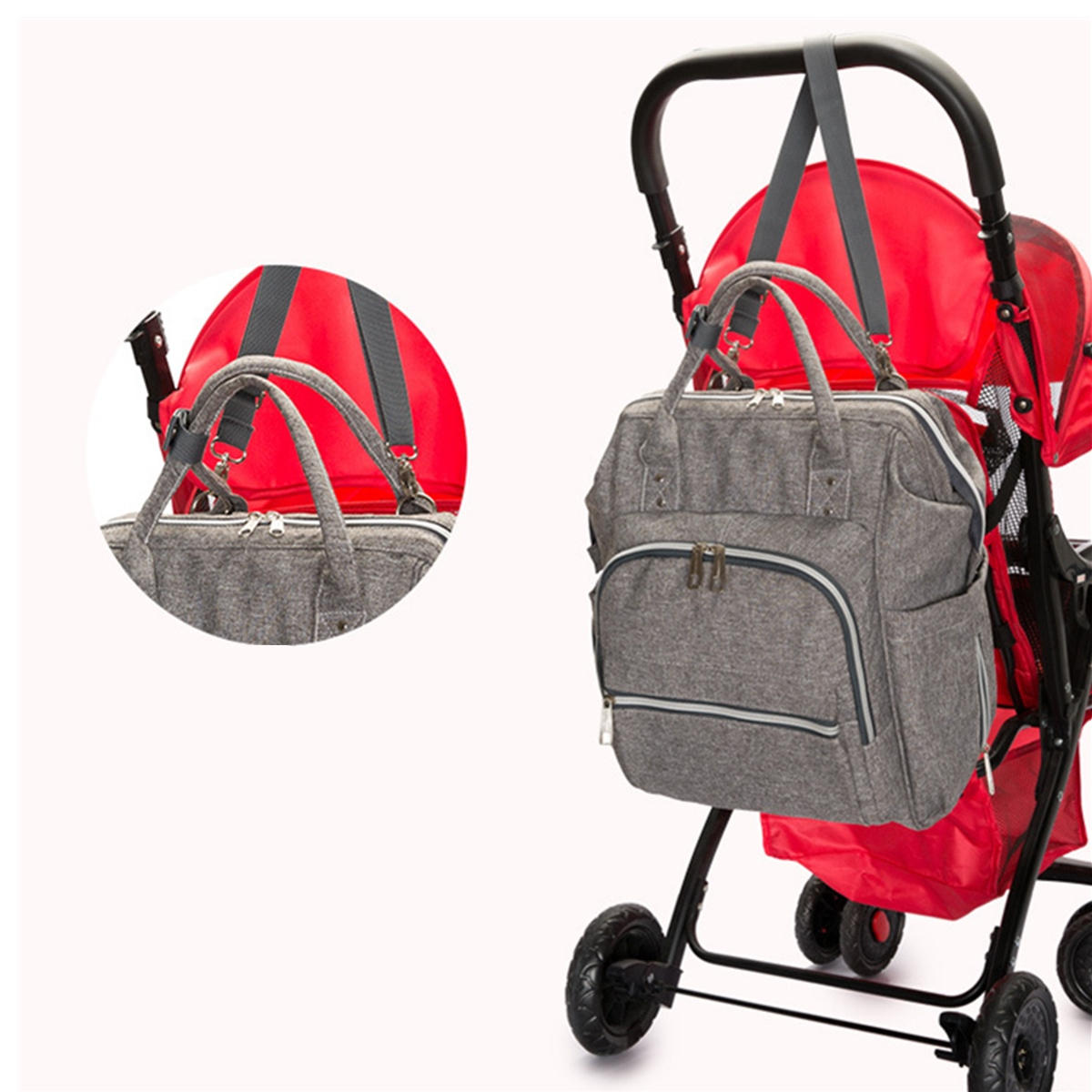 25L Outdoor Travel Mummy Baby Diaper Nappy Backpack Multi-functional Changing Bag + Water Bottle Bag