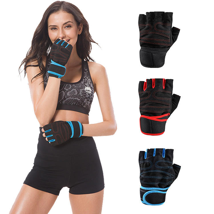 1 Pair Neoprene Sports Weight Lifting Gloves Anti-slip Half Fingers Fitness Exercise Glove