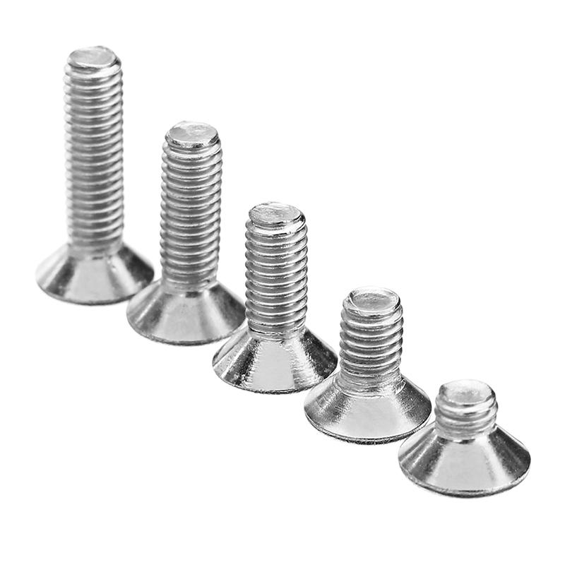 M3SH7 50Pcs M3 Stainless Steel Hex Socket Flat Head Countersunk Screws Bolts 4-12mm Length