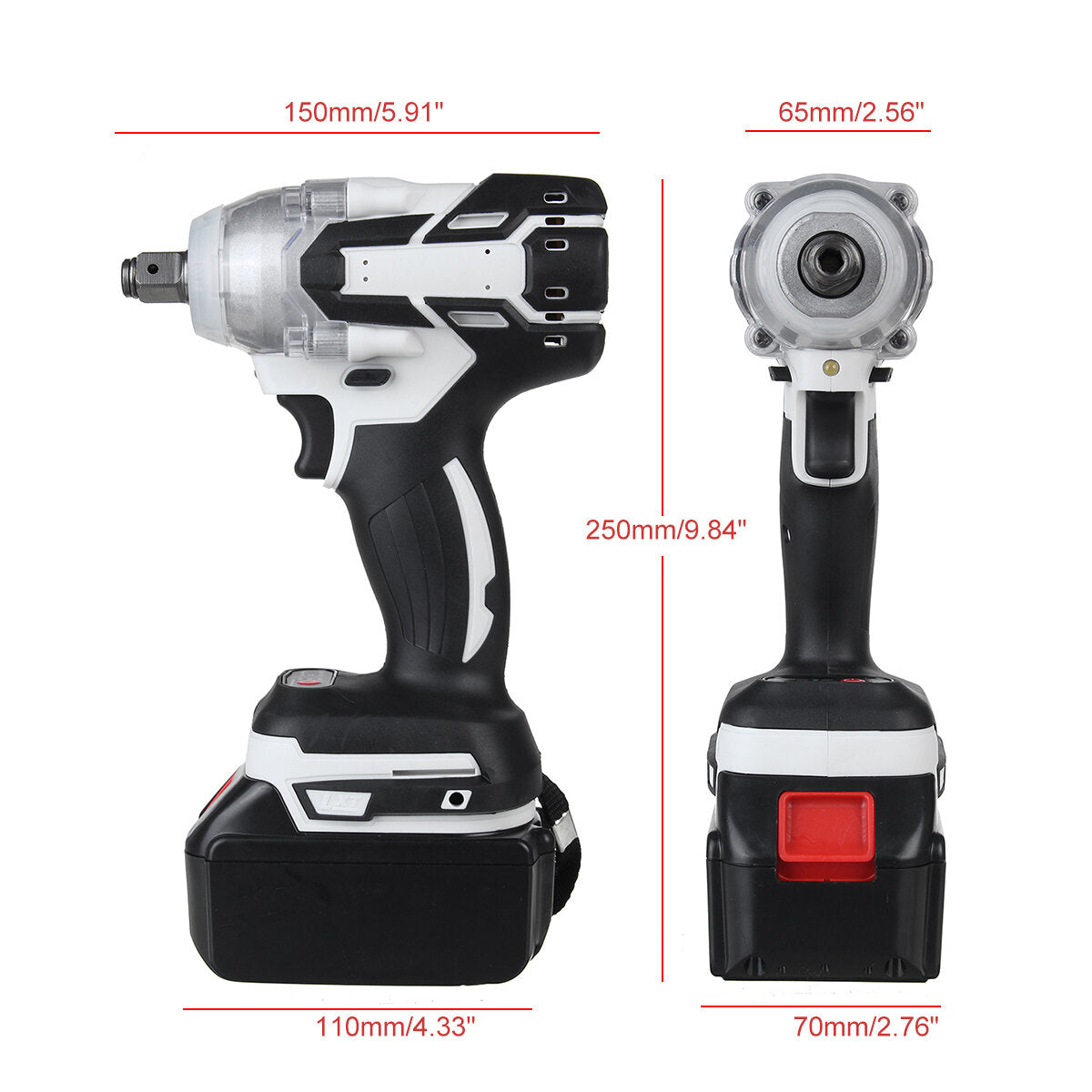 520N.m Brushless Cordless Electric Impact Wrench Screwdriver Power Tools