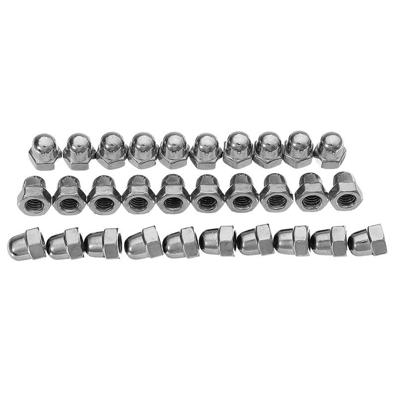 30Pcs M4 304 Stainless Steel Dome Head Cap Acorn Hex Nuts Thread Decor Cover Nuts